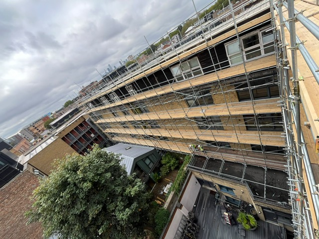 Multi-storey scaffolding from height — Elm Site Services scaffolding division