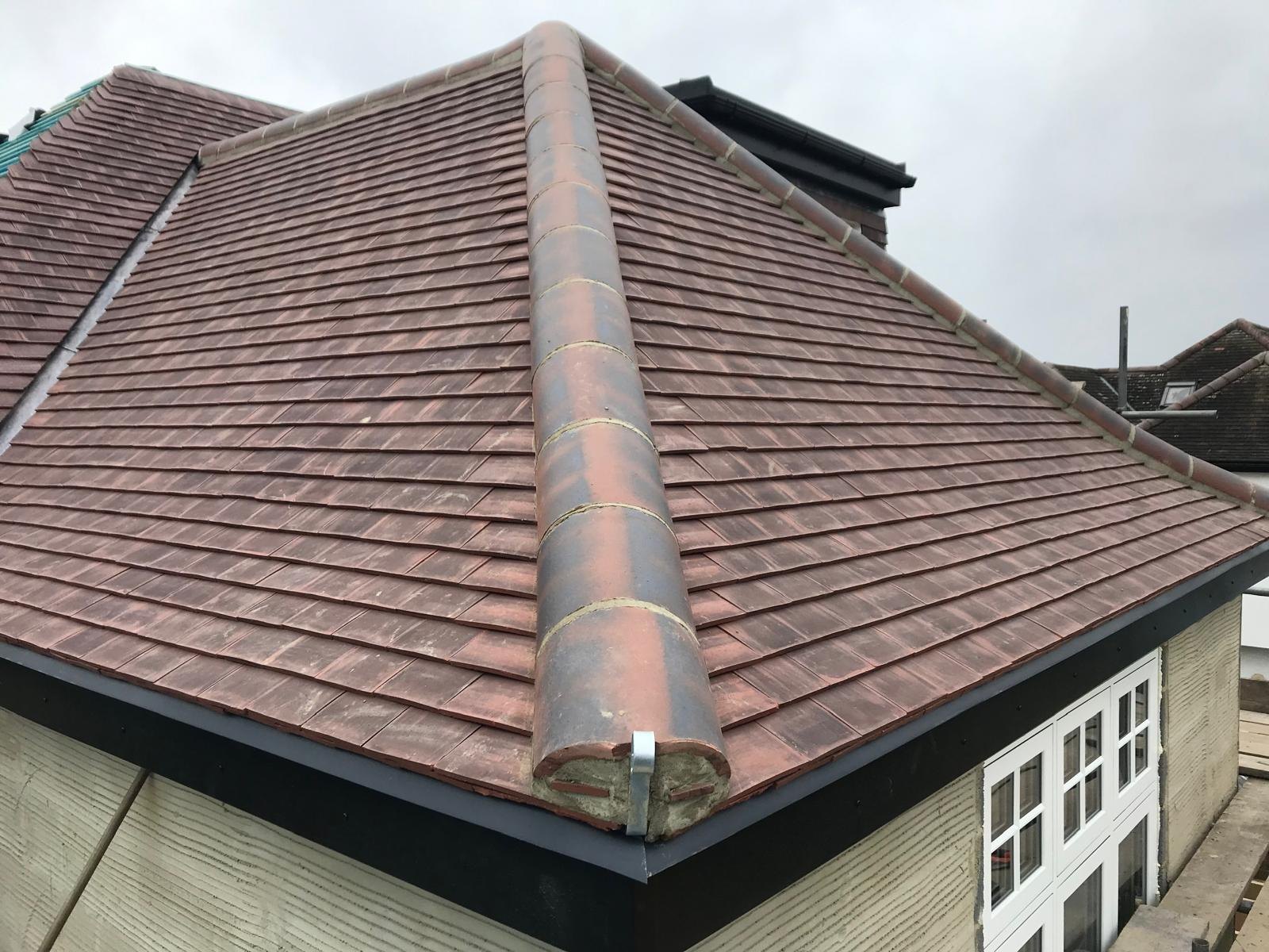 Clay tile roof and ridge — Elm Site Services roofing