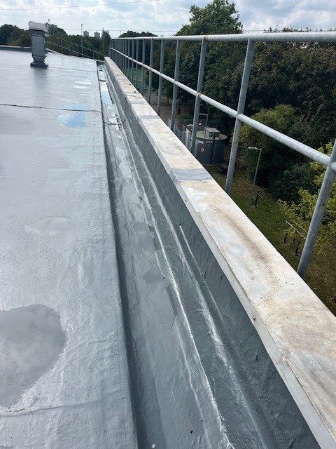 Roof gutter and edge detail — Elm Site Services
